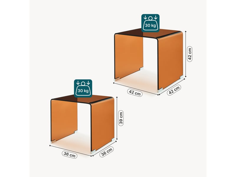  Ensemble de 2 tables gigognes kariengem marron [en.casa]  - Conforama E