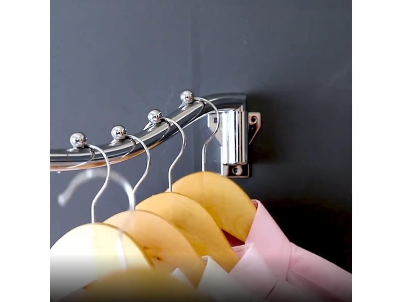 Pliant cintre mural pour vêtements 2 pcs, porte cintre rabattable rétractable, serviettes support de séchage crochet cintre, gris  - Conforama E