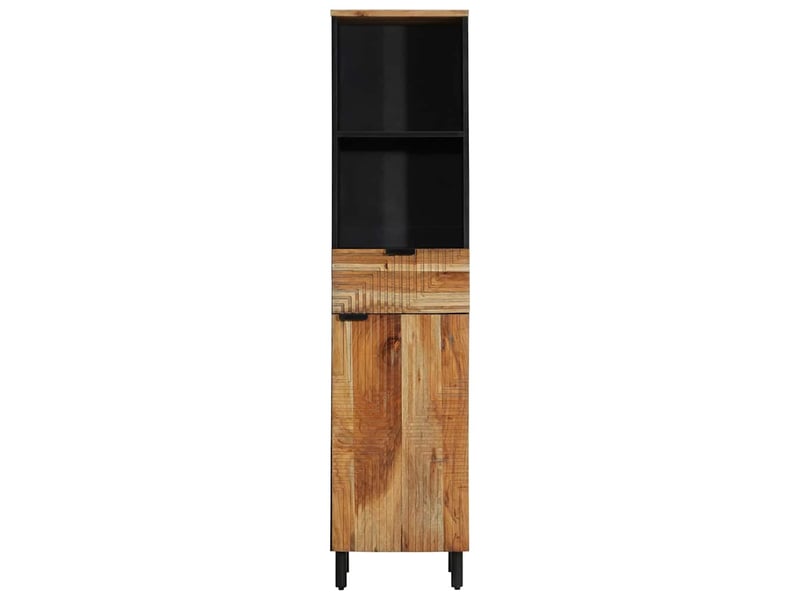  Armoire de salle de bain, cabinet de salle de bain solid acacia wood 38 x 33 x 160 cm cf65126  - Conforama D