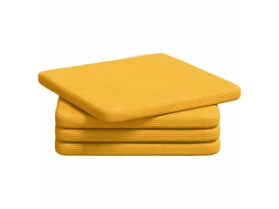 Lot de 4 coussins de siège, coussins décoratifs tissu en velours côtelé jaune clair cf59994