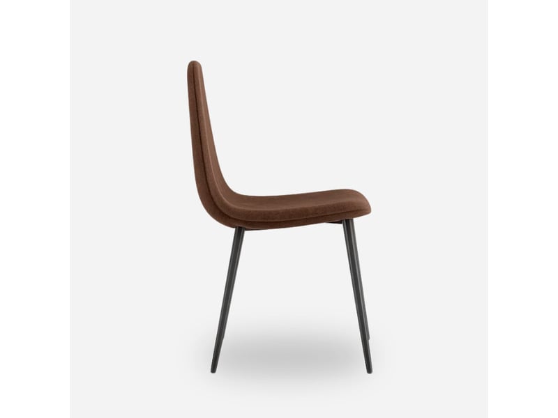  Lot de 4 chaises rembourrées en similicuir pour salon aurelia - marron  - Conforama D