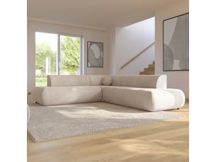 Selsey armone - canapé d'angle convertible - 265 cm - beige clair - côté droit