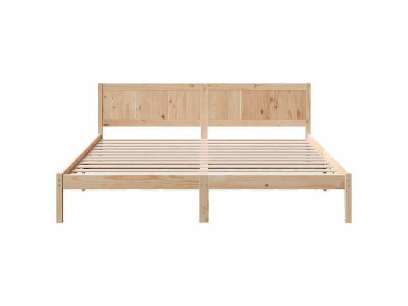  Lit double- lit adulte -  cadre de lit marron 200 x 200 cm bois de pin massif  - Conforama D