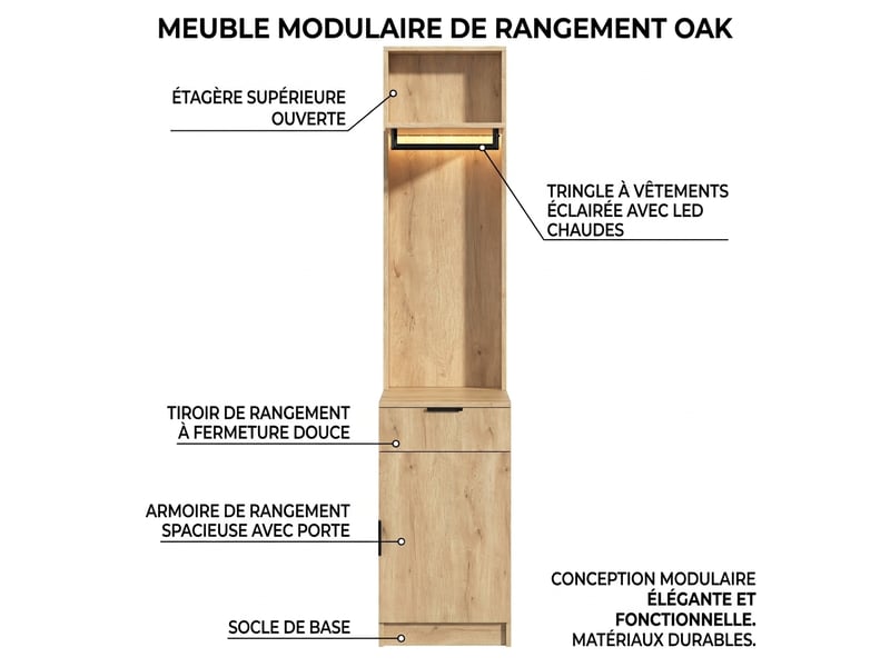 Armoire 5 portes blanche avec portes persiennes 225x50x200 cm - Conforama D
