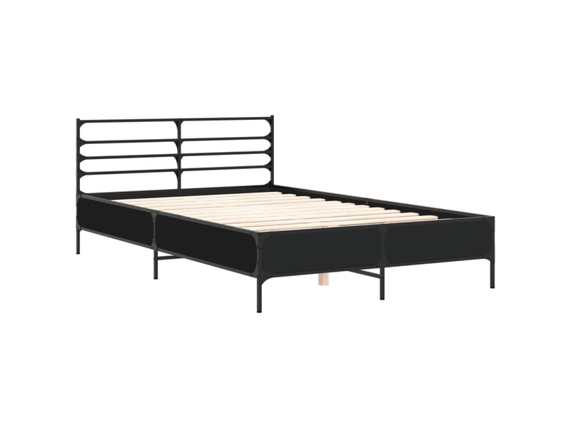  Lit double- lit adulte -  cadre de lit sans matelas noir 135x190 cm  - Conforama B