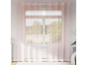 Lot de 2 rideaux en voile, voilages avec œillets rose clair 140x245 cm cf44404