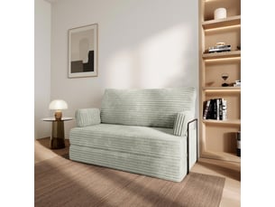 Canapé droit compressé convertible <strong>MASSENO</strong> <strong>LADIA TILIA 83 + STELAZ</strong> 2 places Velours côtelé TILIA 83
