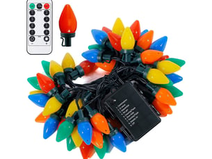 Guirlande lumineuse de noël led 15 m 60 led, 8 modes avec télécommande, fonctionnement à piles