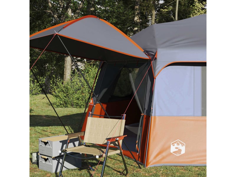  Tente instantanée camping avec auvent 12 personnes et système de libération rapide shl5688  - Conforama C
