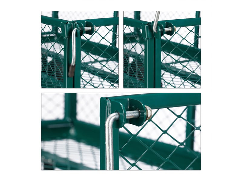  Chariot de transport extérieurs pliable capable de charge élevée 100 x 50 x 80 cm en acier vert 13_0012734  - Conforama E