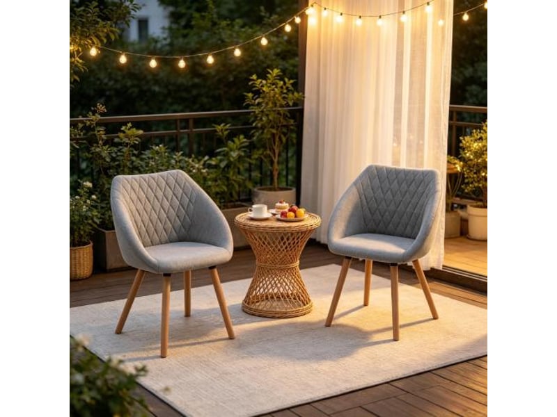 Ensemble de 2 chaises élégantes – chaises design pour salon, salle à manger, conférence et bureau - Conforama B