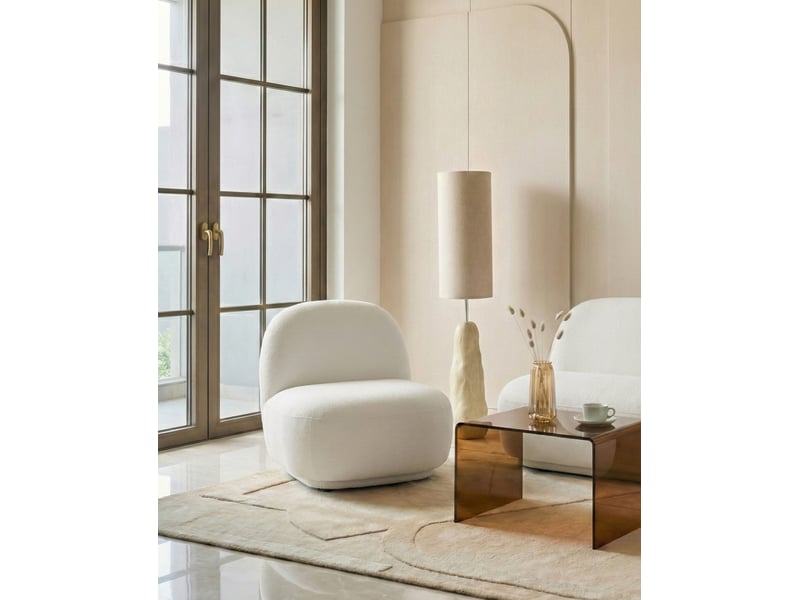 Fauteuil lovberg tissu blanc cassé  - Conforama B