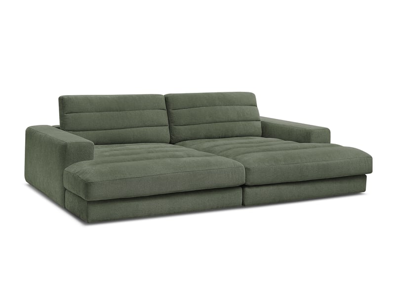  Bobochic canapé droit fixe 4 places sierra assise profonde tissu texturé vert SIERRA - Conforama A