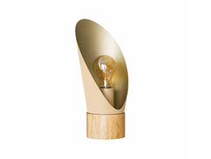 Lampe à poser en métal crème et bois h30 cm-spoon