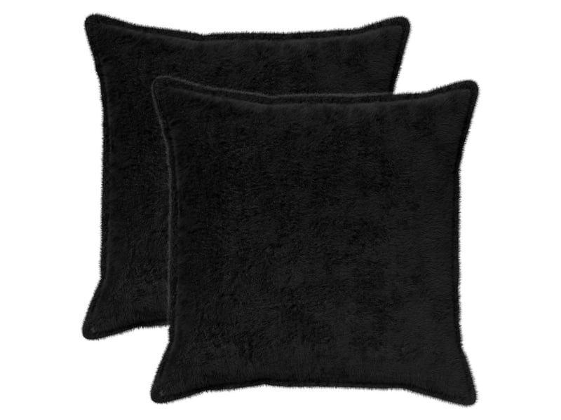  Lot de 2 housses de coussin houten noir 60 x 60 cm cf49352  - Conforama A