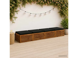 Lot de 4 coussins de siège, coussins d'assise soest 100 % polyester noir cf60454