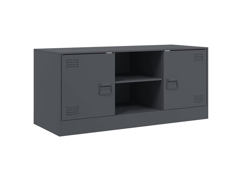  Meuble tv - banc tv - meuble de rangement anthracite 99x39x44 cm acier  - Conforama A