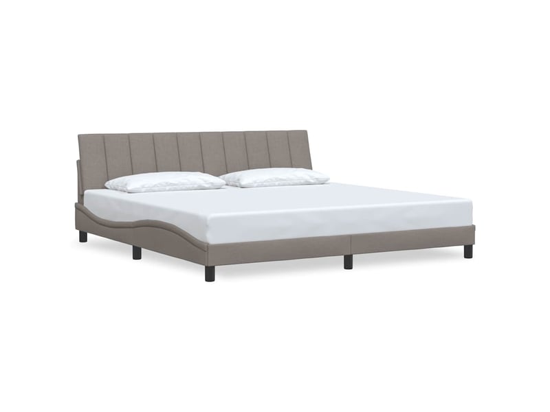  Lit double- lit adulte -  cadre de lit sans matelas hanko taupe 200x200 cm tissu  - Conforama A