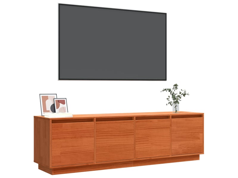  Meuble tv - banc tv - meuble de rangement 156 x 37 x 45 cm marron bois d'ingénierie  - Conforama C