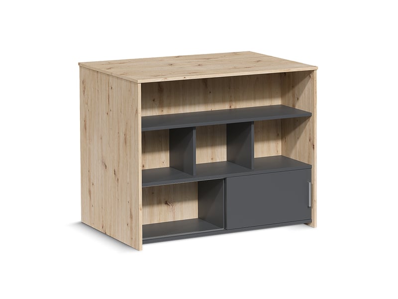  Vicco table de bar, chêne artisananthracite, 105x70cm  - Conforama A