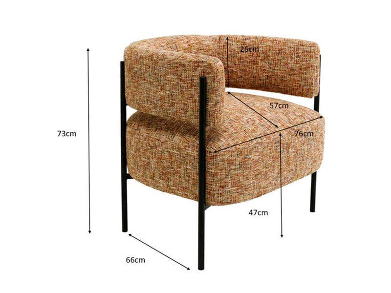 fauteuil lilja melange kare design  - Conforama D