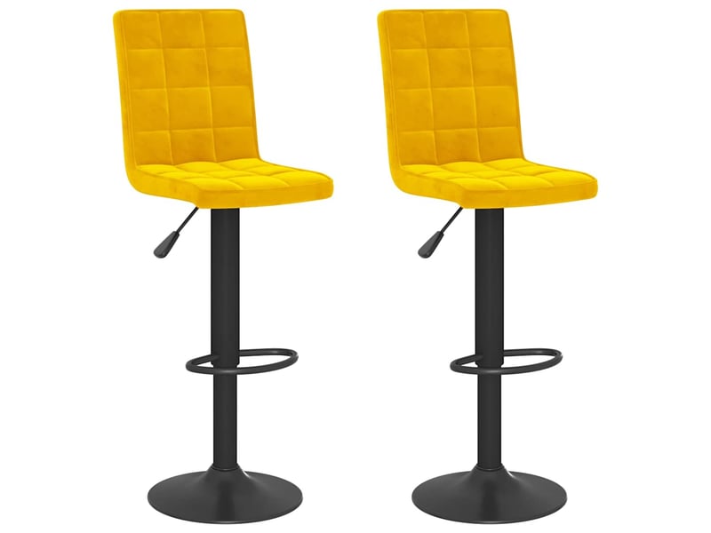  Lot de 2 tabouret de bar, chaise de bar jaune moutarde velours shl81877  - Conforama A