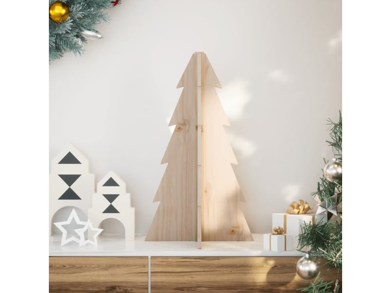  Arbre de noël, sapin de noël en bois pour décoration 69,5cm bois massif de pin  - Conforama B