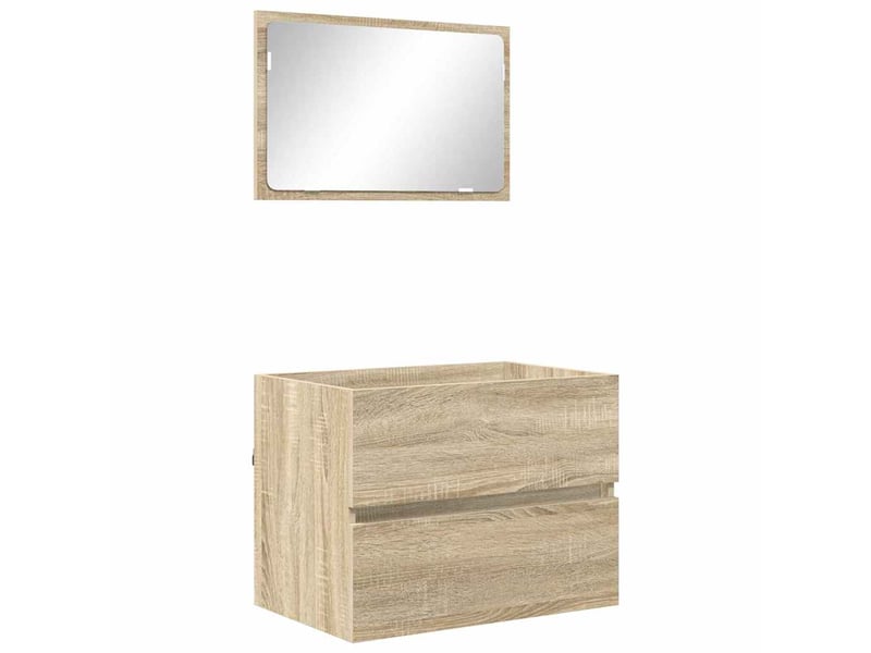 Ensemble de mobilier de salle de bain chêne sonoma shl5547 - Conforama A