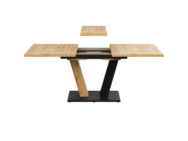 Table extensible 120160 x 80 x 76 cm cuisine & salon, optique bois, pieds en forme d’aile  - Conforama D