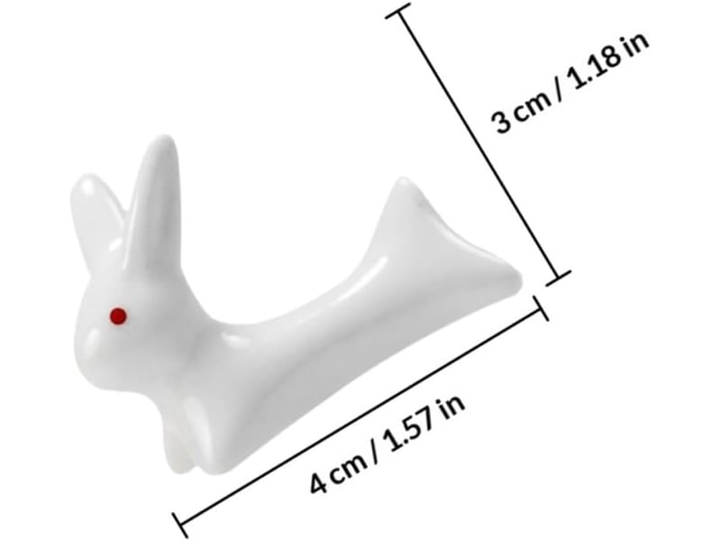  Repose-baguettes en céramique blanc forme lapin 10pcs pratique et portable pour décor de salle à manger ou bureau  - Conforama B