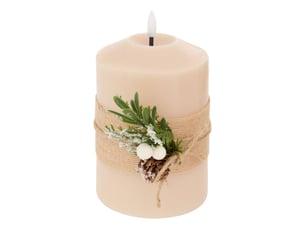 Bougie led lupa beige h. 15 cm