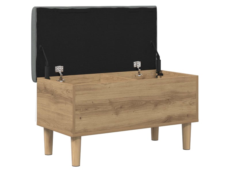  Banc chambre, banc de rangement avec coussin chêne artisanal 82x42x46 cm  - Conforama C