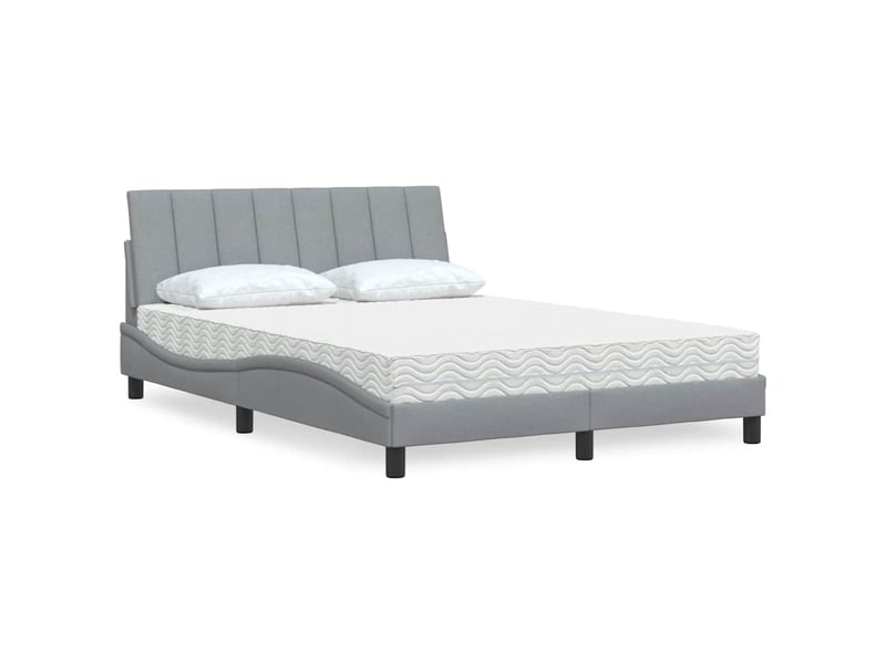  Lit avec matelas hanko gris clair 120x200 cm tissu  - Conforama A