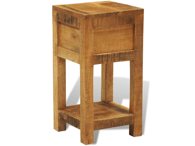  Table de chevet - cabinet de chevet - table de nuit avec 1 tiroir bois massif de manguier  - Conforama E