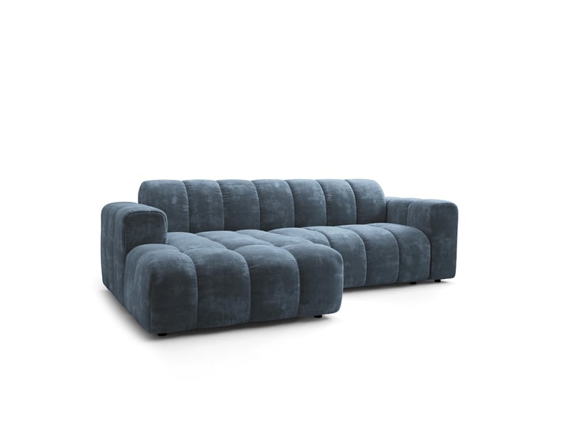 Canapé d'angle tisi, tissu chenille bleu - Conforama A