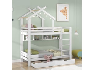 Lit superposé 2x90x200 cm HAVRYA   coloris blanc