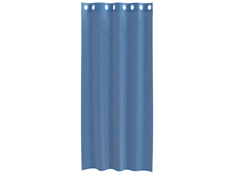  Lot de 2 rideaux en voile, voilages avec œillets bleu royal cf44349  - Conforama D