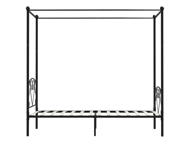  Lit simple- lit adulte -  cadre de lit à baldaquin sans matelas noir métal 90x200 cm  - Conforama C
