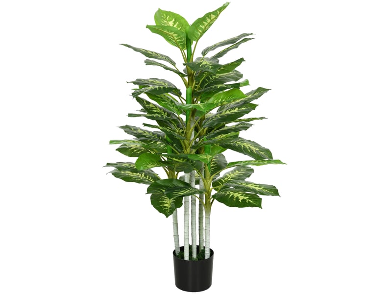  Plante artificielle calathea hauteur 120 cm pot ciment 53 feuilles - intérieur  - Conforama B