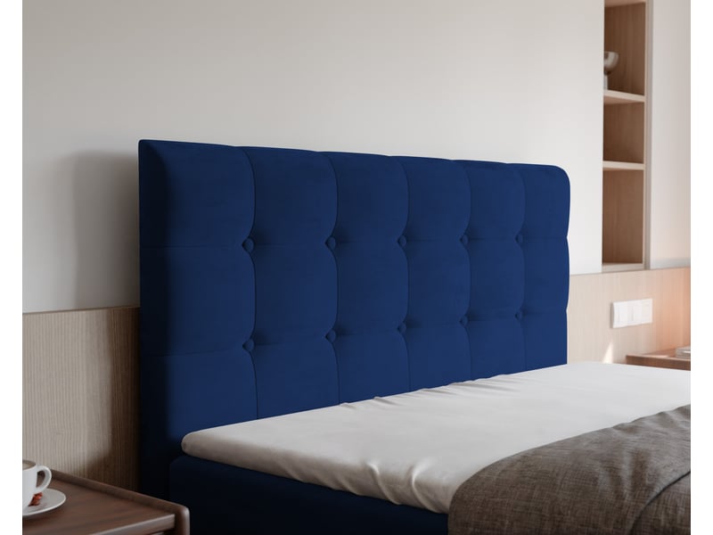  Lit coffre bailey - 160x200 cm - avec matelas et surmatelas - velours dense - bleu marine BAILEY - Conforama D