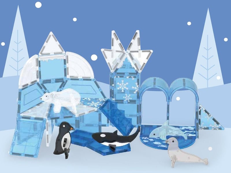  Jeu de construction magnétique - 56 pièces - à partir de 3 ans - animaux polaire GTK309 - Conforama B