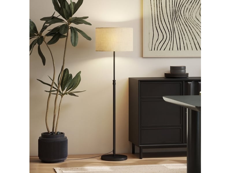  Lampadaire réglable en hauteur avec télécommande et variateur homvra  - Conforama D
