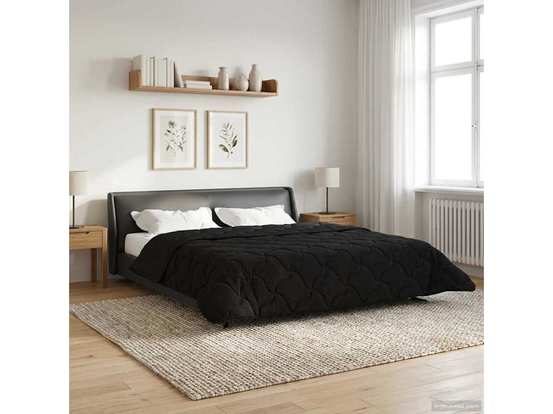 Duvet - couette complet toute l'année matelassé noir 200 x 200 cm  - Conforama D
