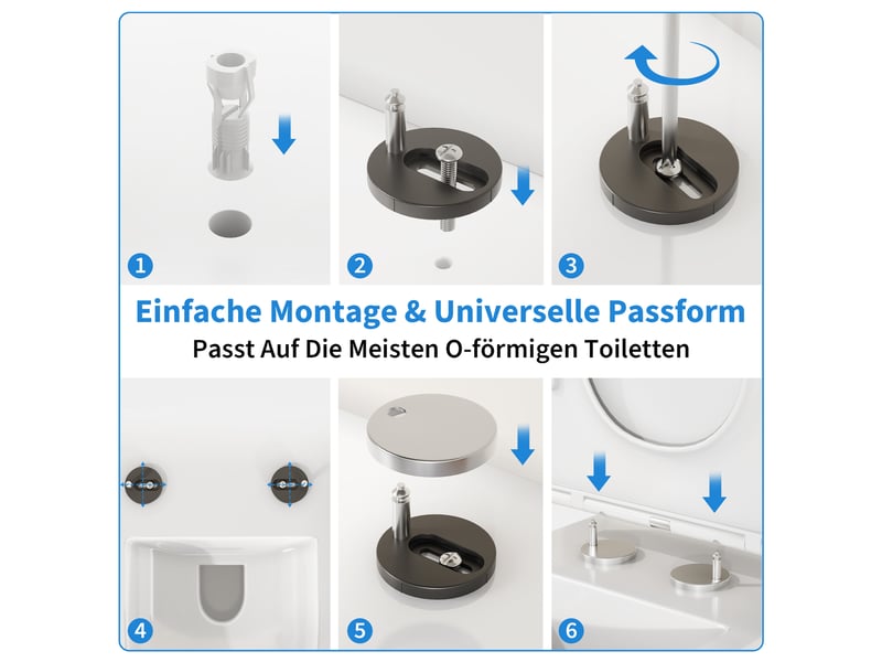  Abattant wc ovale double couche pp robuste, charnières stables, soft-close silencieux, facile à nettoyer, installation rapide PTH_33B85SXU - Conforama D