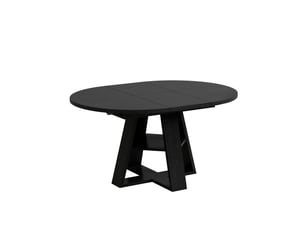 Table de salle à manger pour 4 à 6 personnes extensible avec rangement intégré et tablette, moderne, en mdf noir