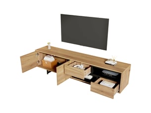 Meuble tv coloris bois foncé    