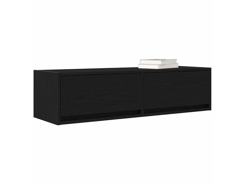  Meuble tv - banc tv - meuble de rangement 100 x 31 x 25,5 cm chêne noir bois d'ingénierie  - Conforama C