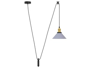 Lampe suspendue, suspension luminaire réglable hauteur e27 gris brillant ø 22cm métal