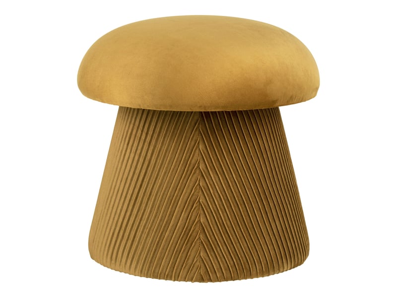  Pouf hampton en velours ocre forme champignon ø39 cm  - Conforama B