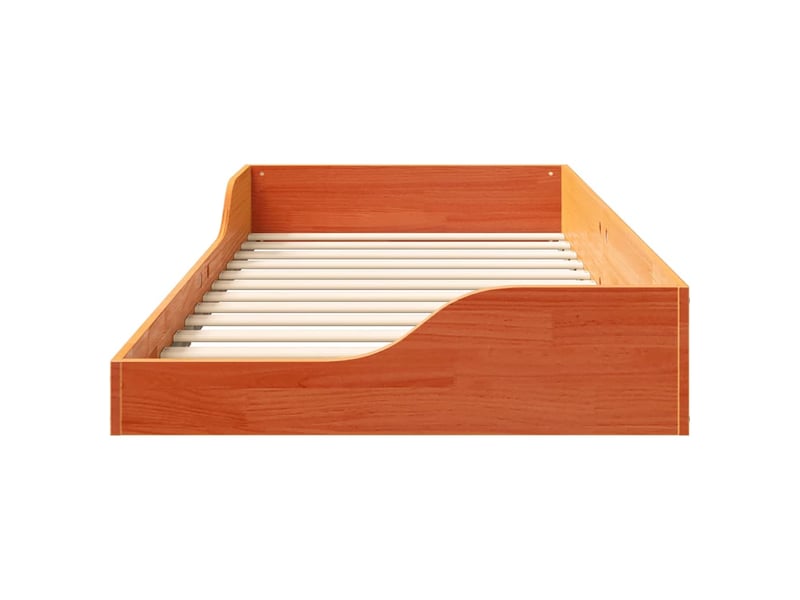 Lit simple- lit adulte - cadre de lit brun 100 x 200 cm pin massif - Conforama D